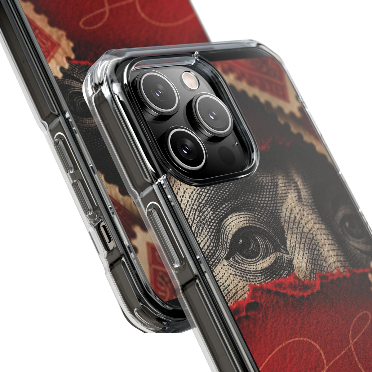 Coque eyes monnaie vintage rouge