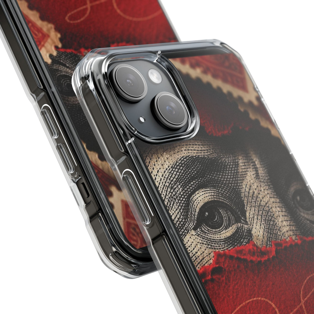 Coque eyes monnaie vintage rouge