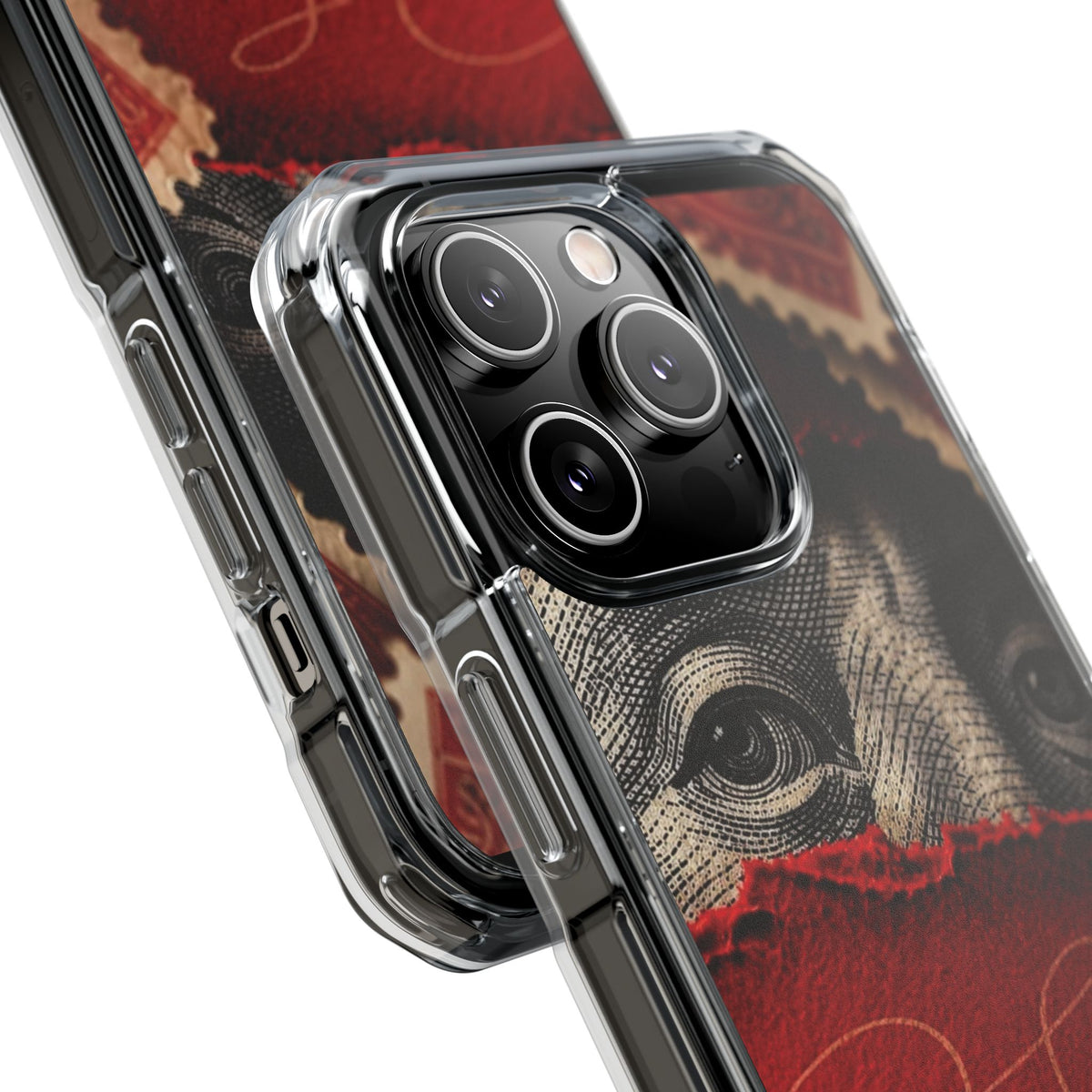 Coque eyes monnaie vintage rouge