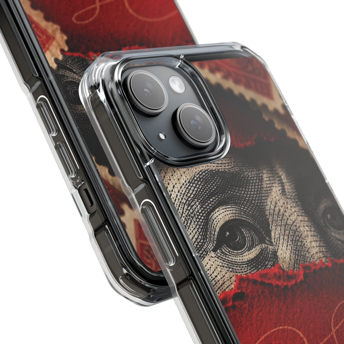 Coque eyes monnaie vintage rouge
