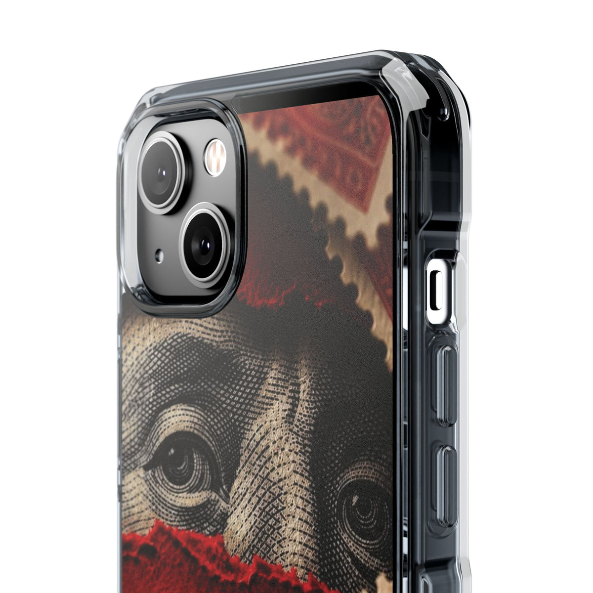 Coque eyes monnaie vintage rouge