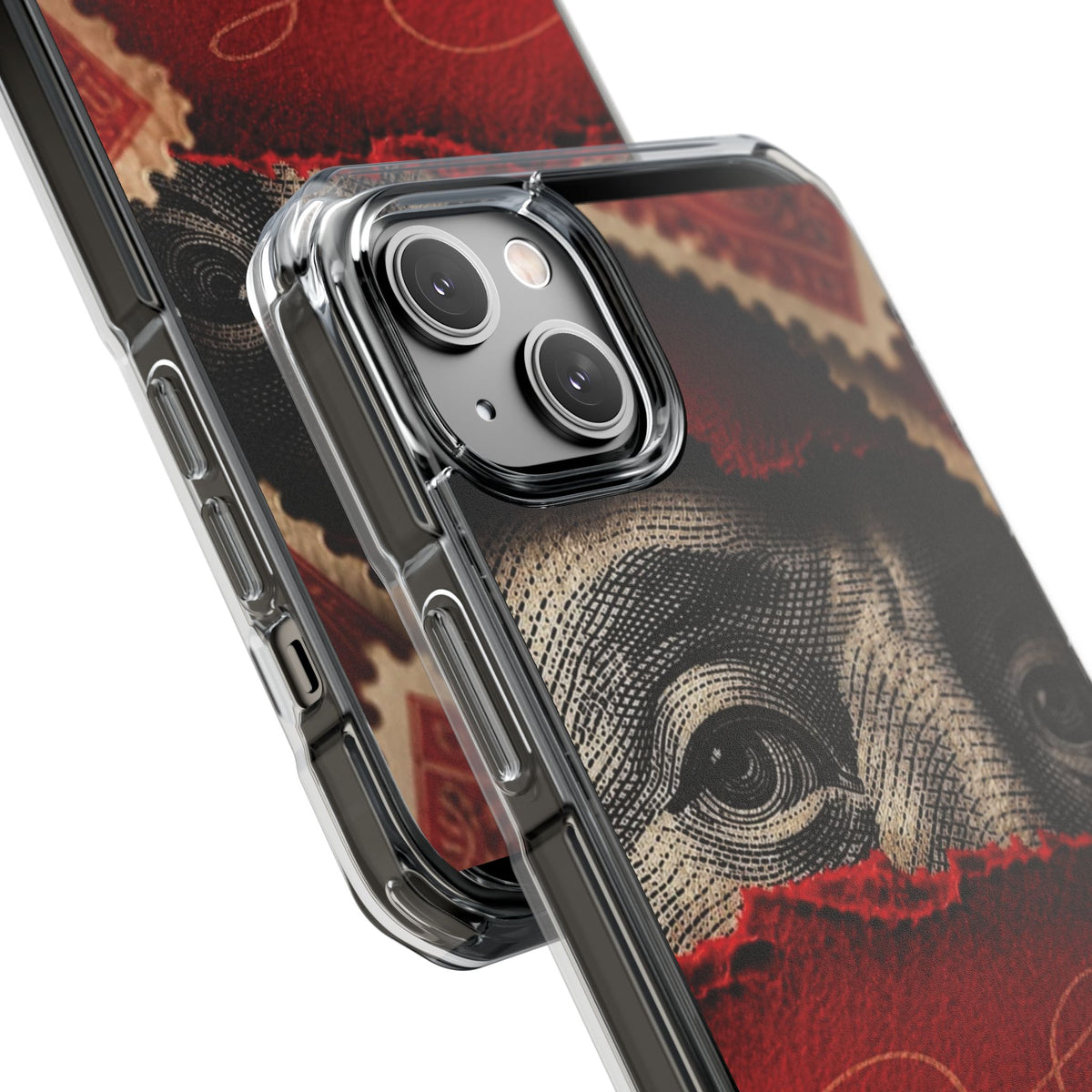 Coque eyes monnaie vintage rouge