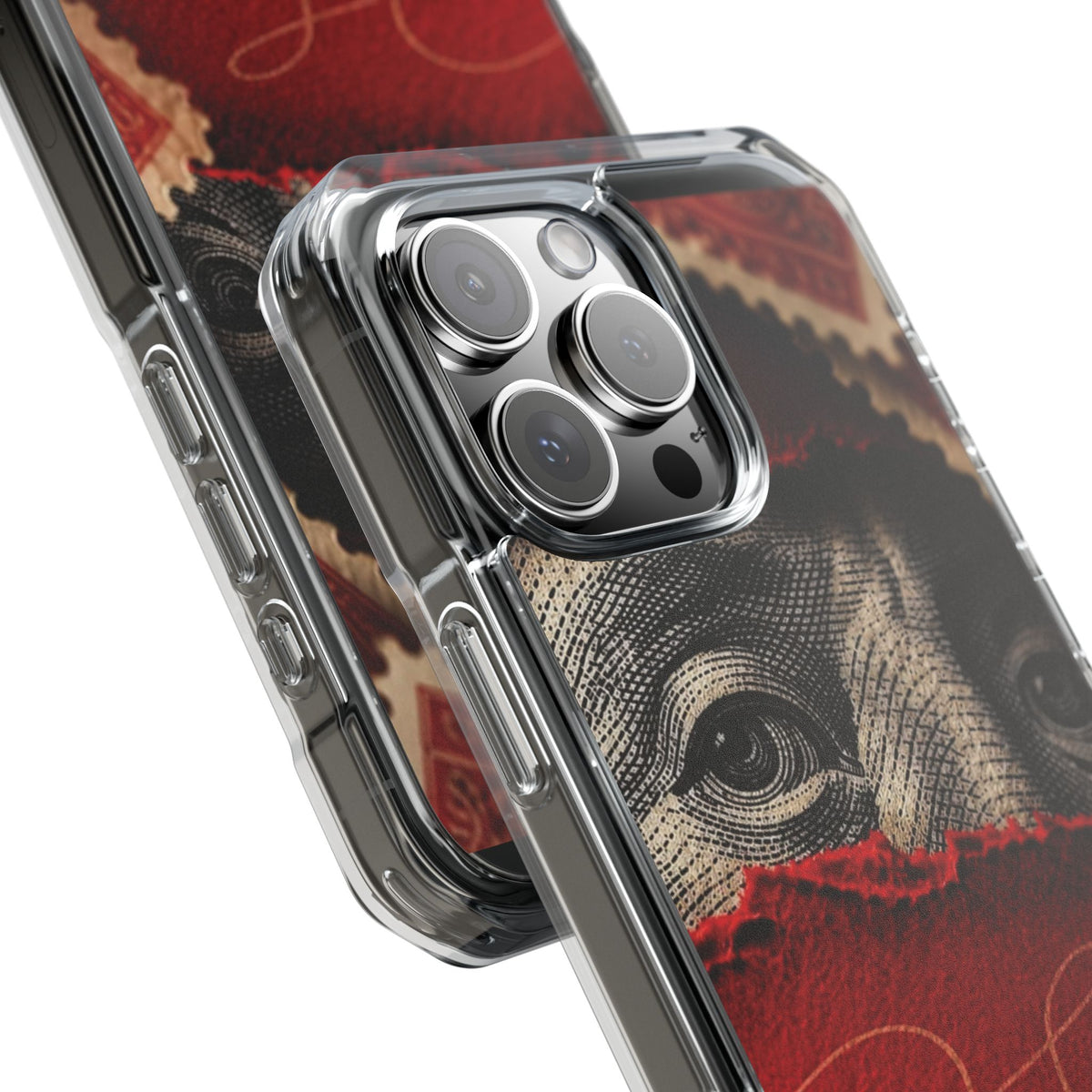 Coque eyes monnaie vintage rouge