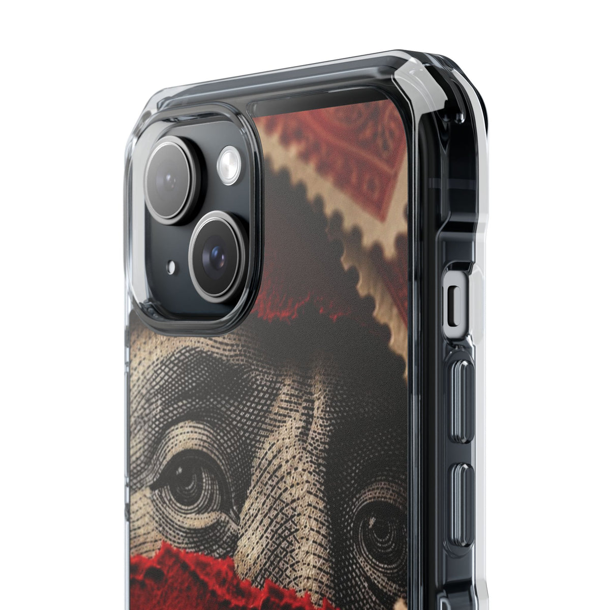 Coque eyes monnaie vintage rouge
