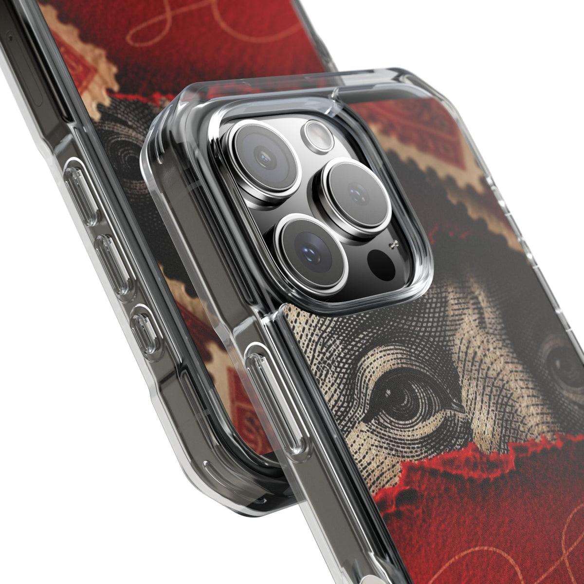 Coque eyes monnaie vintage rouge