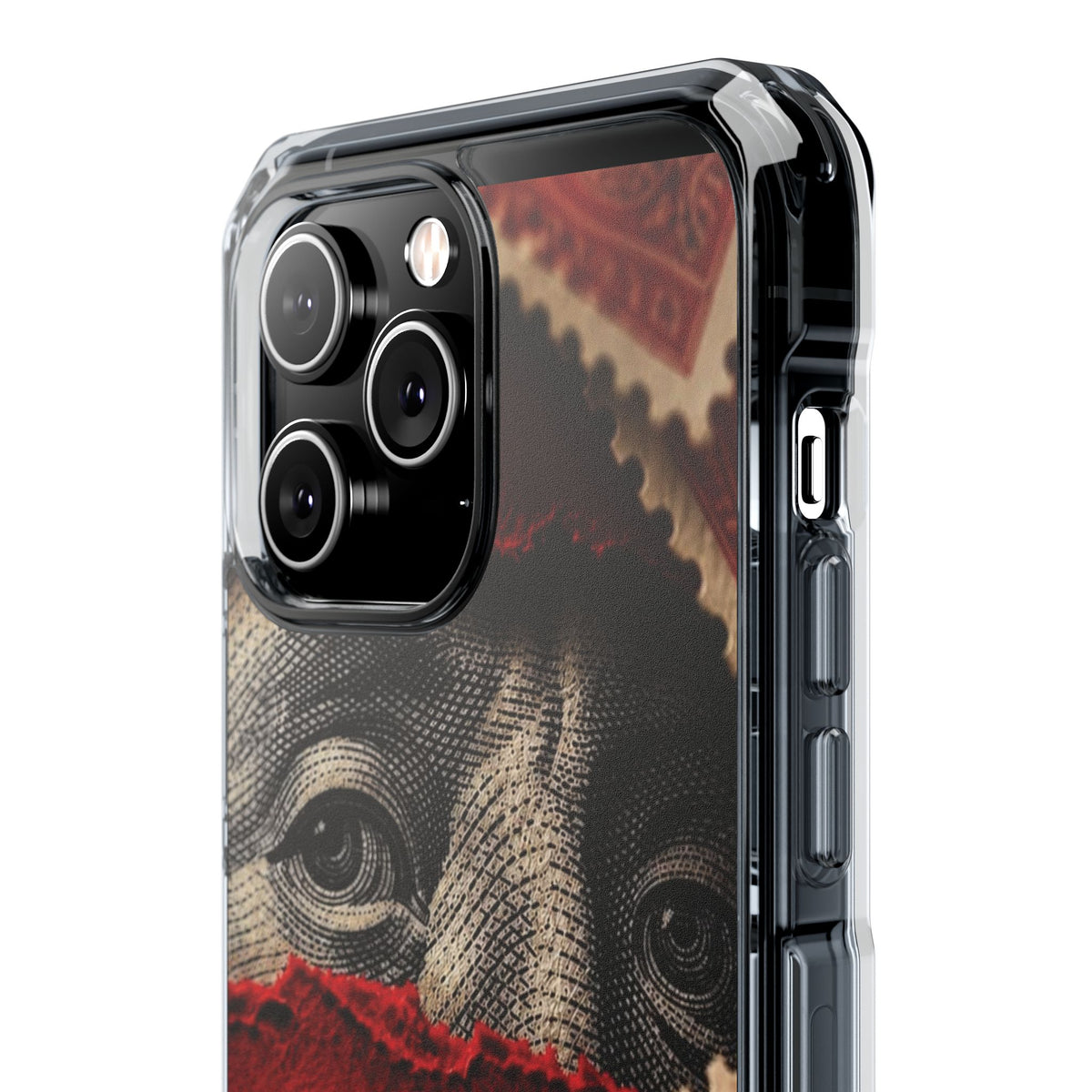 Coque eyes monnaie vintage rouge