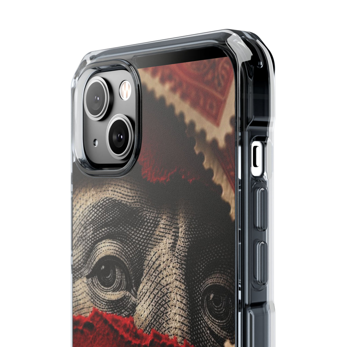 Coque eyes monnaie vintage rouge