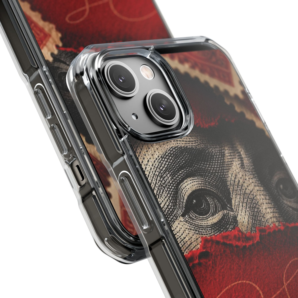 Coque eyes monnaie vintage rouge