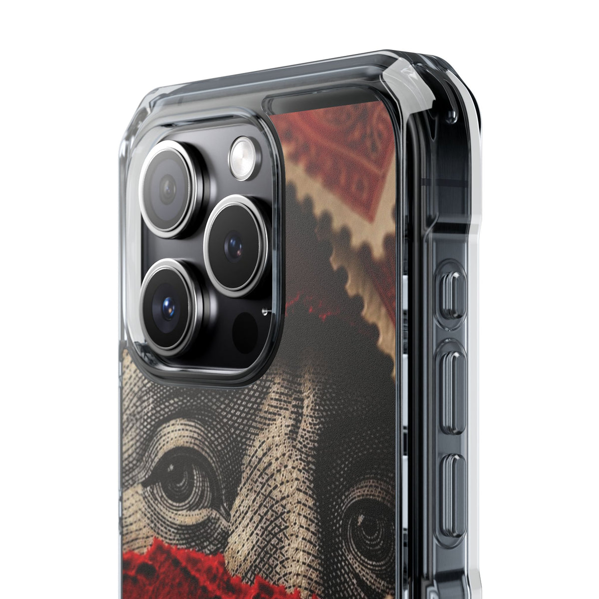 Coque eyes monnaie vintage rouge