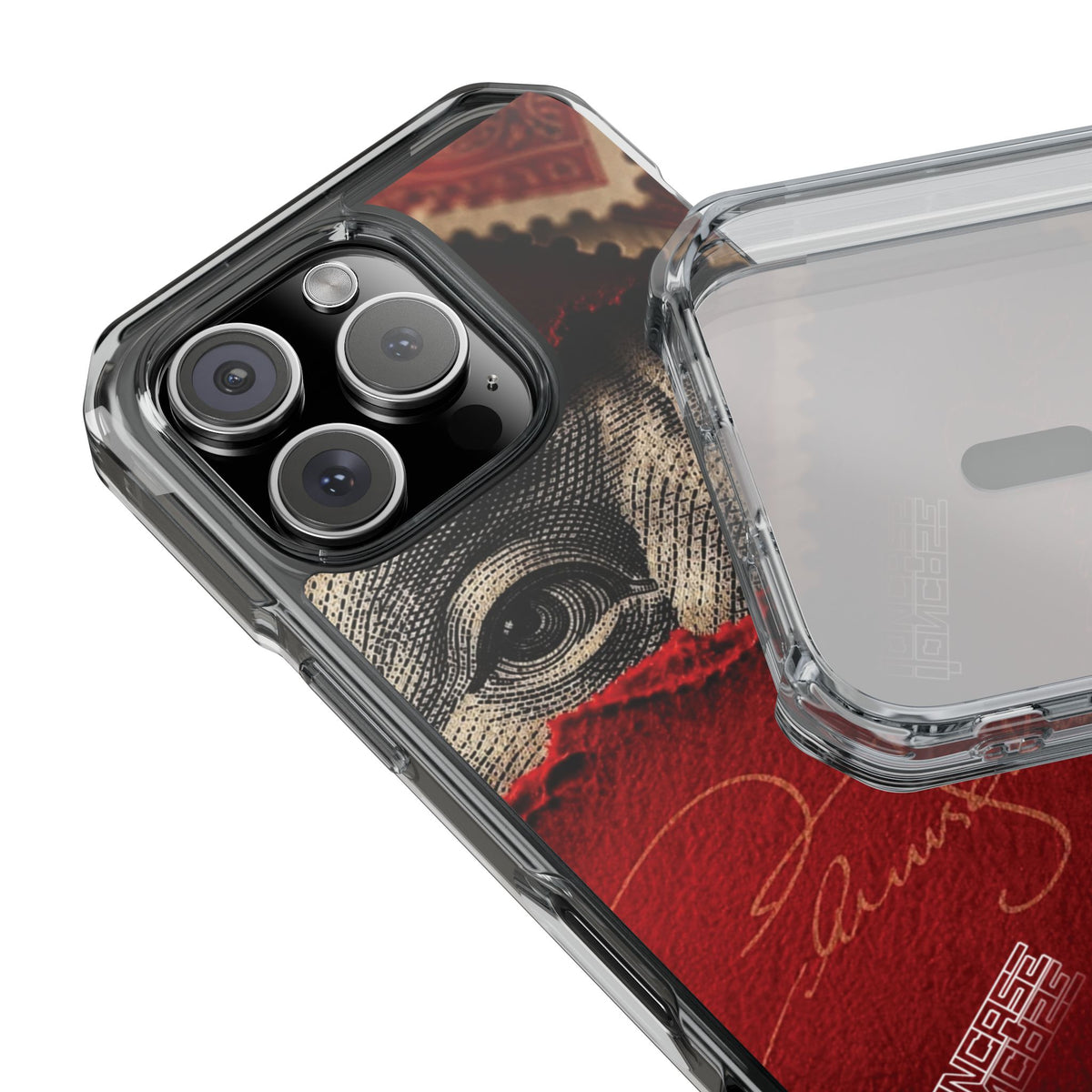 Coque eyes monnaie vintage rouge