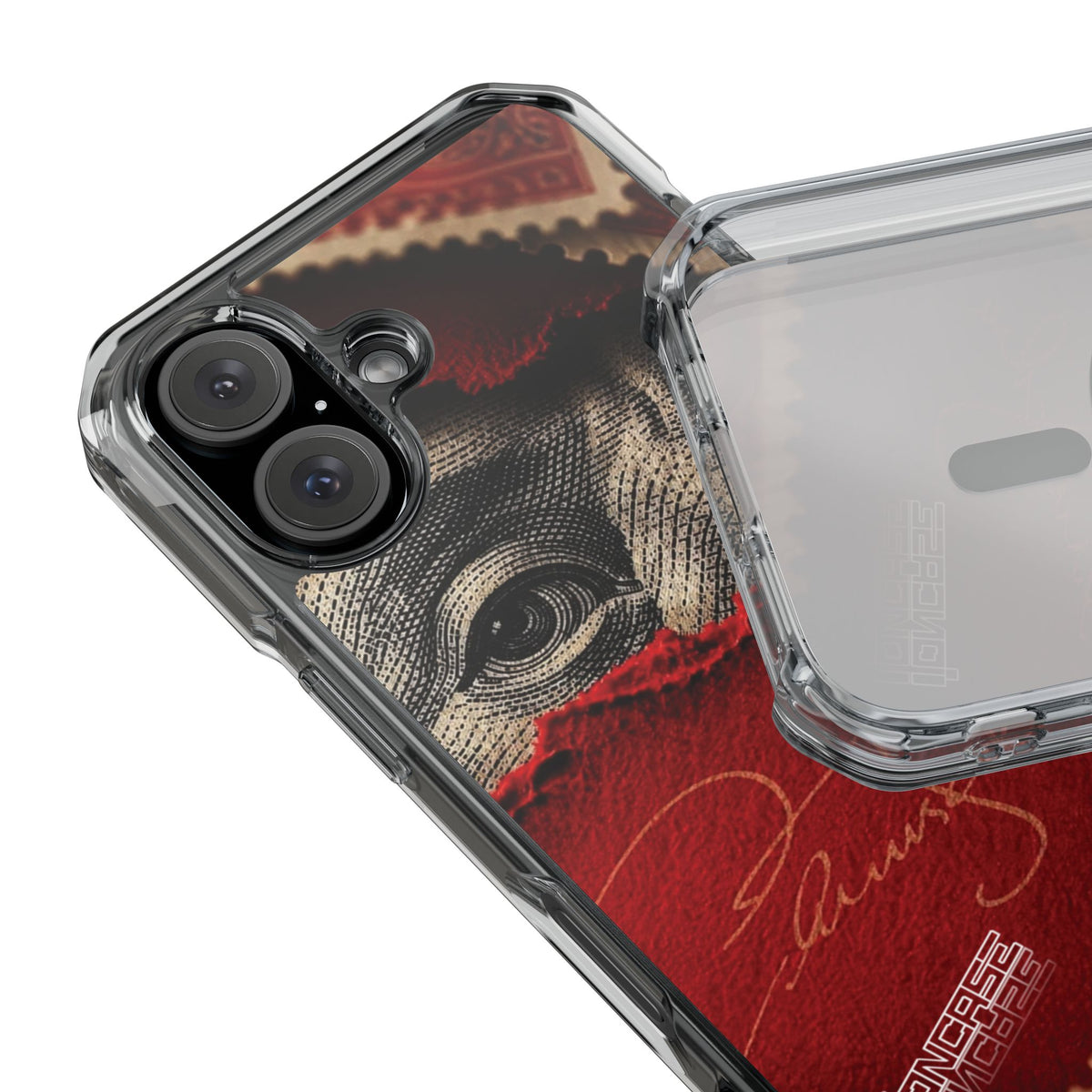 Coque eyes monnaie vintage rouge