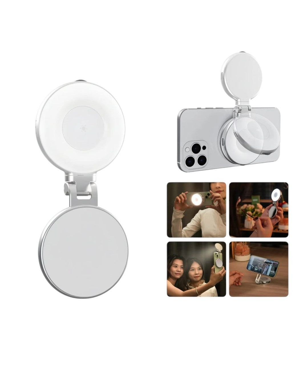 LED Mini Selfie Light 3 Mode Ajustable iPhone Magsafe 360°