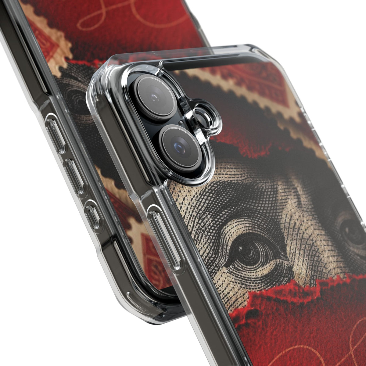 Coque eyes monnaie vintage rouge