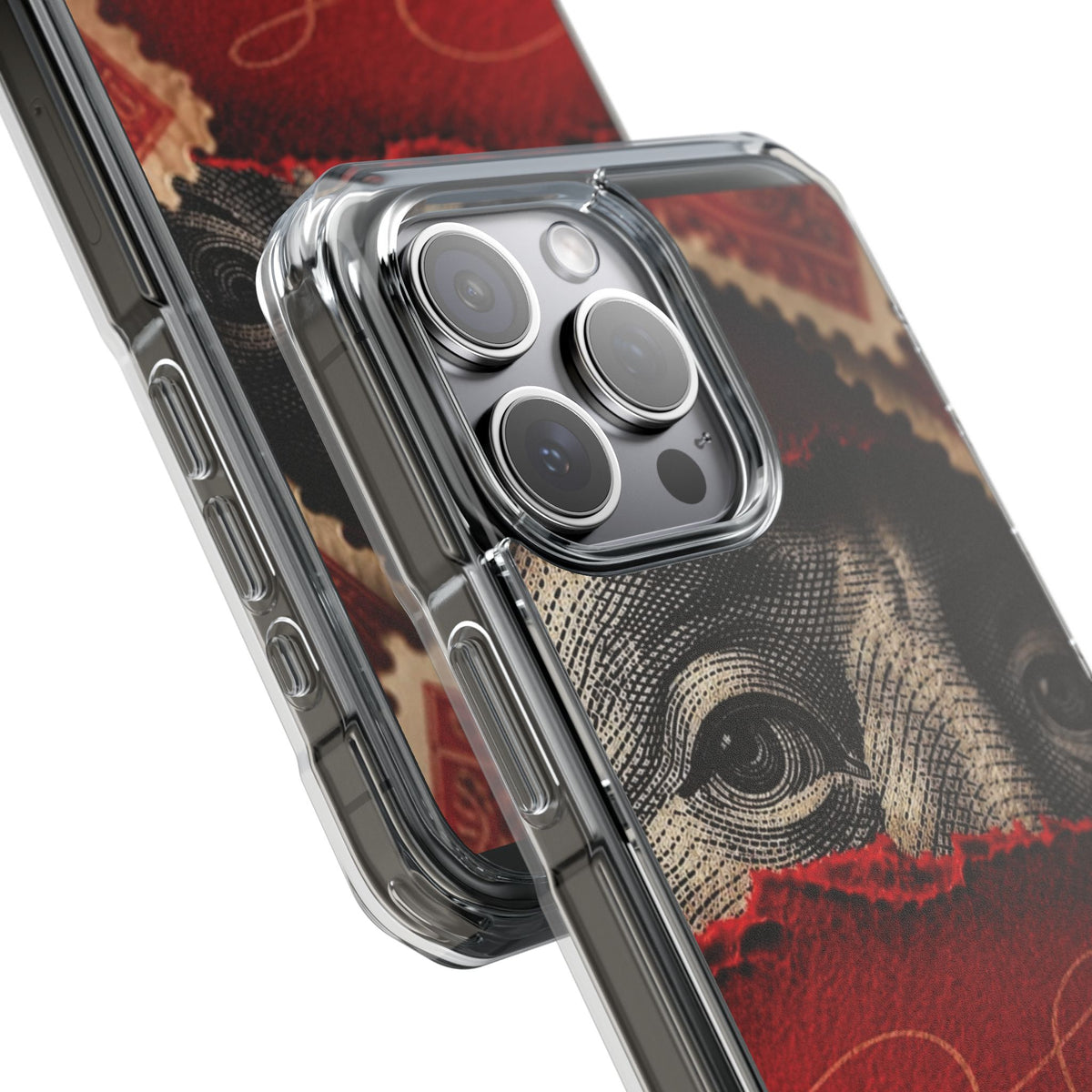 Coque eyes monnaie vintage rouge