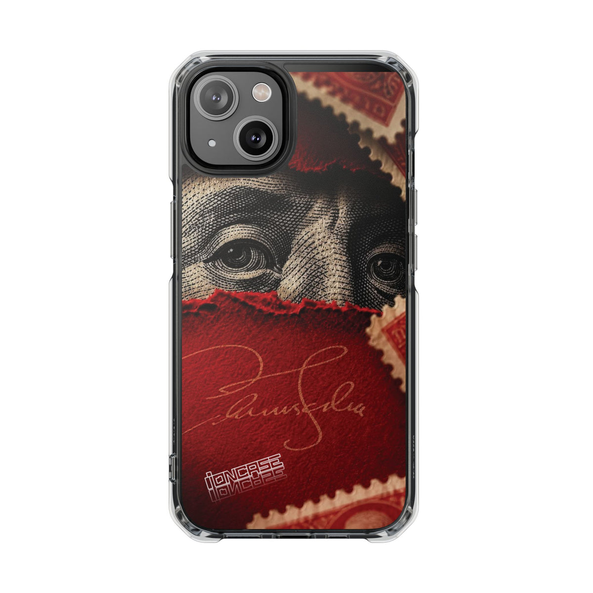Coque eyes monnaie vintage rouge
