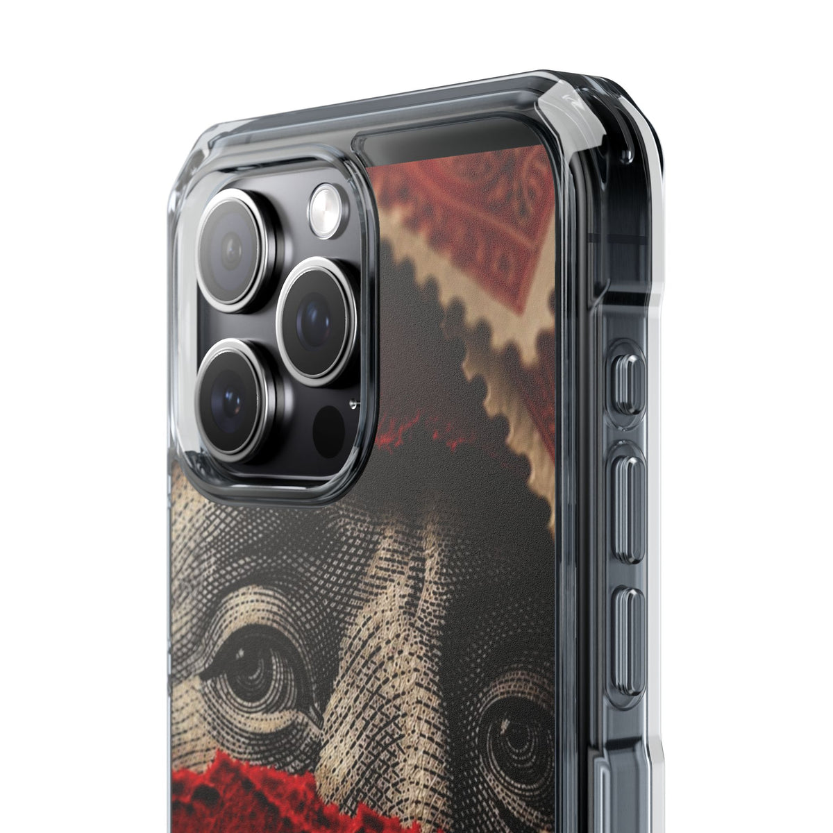 Coque eyes monnaie vintage rouge