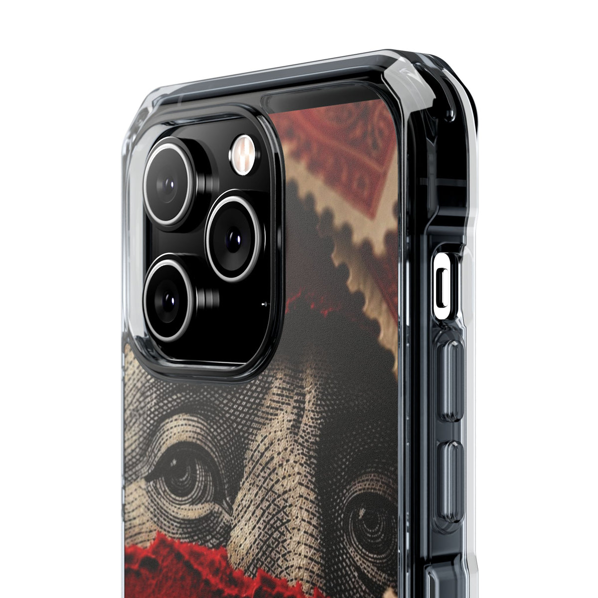 Coque eyes monnaie vintage rouge