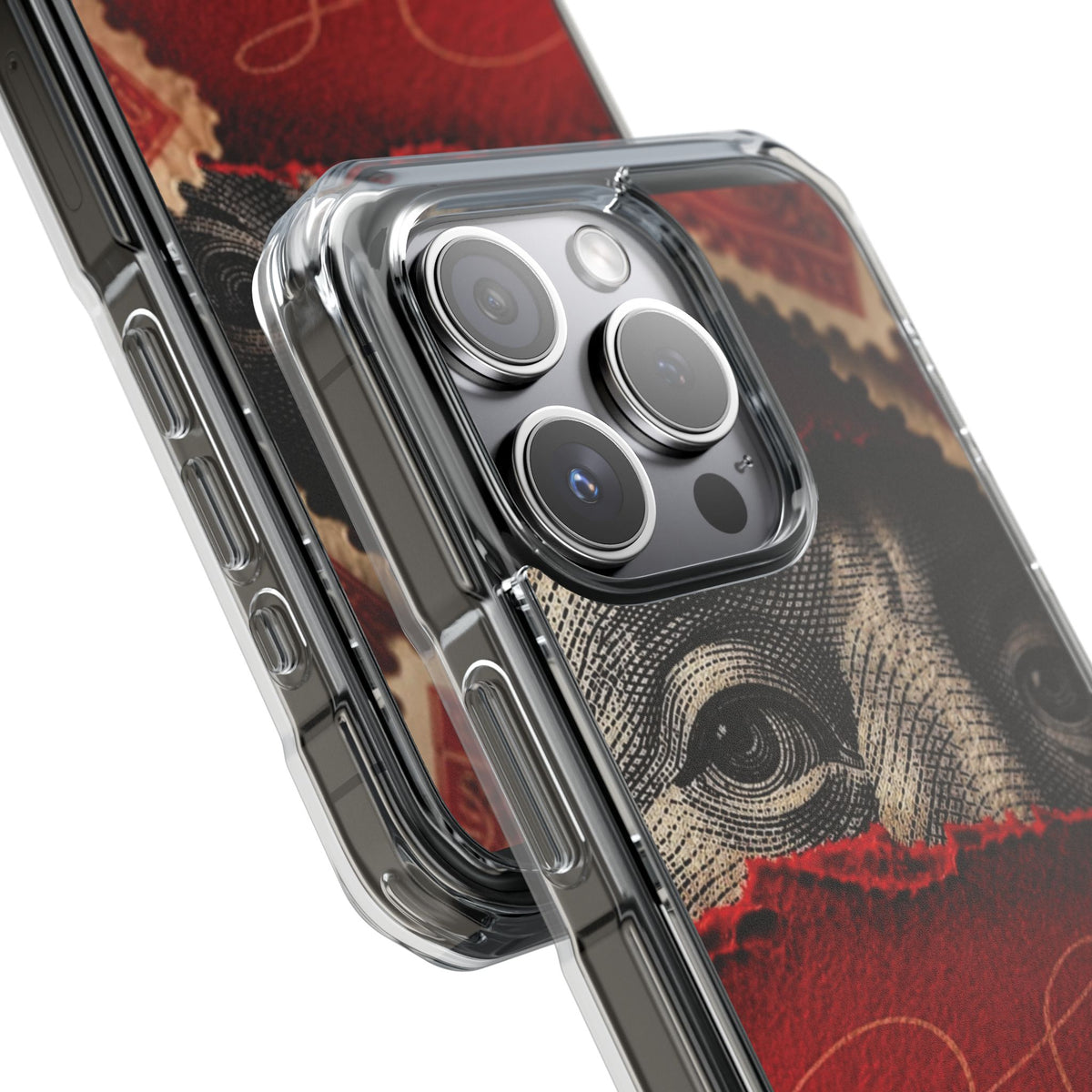 Coque eyes monnaie vintage rouge