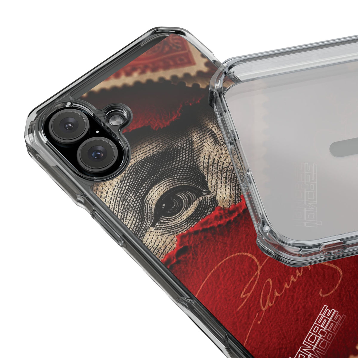 Coque eyes monnaie vintage rouge