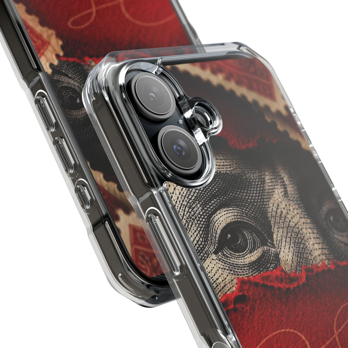 Coque eyes monnaie vintage rouge
