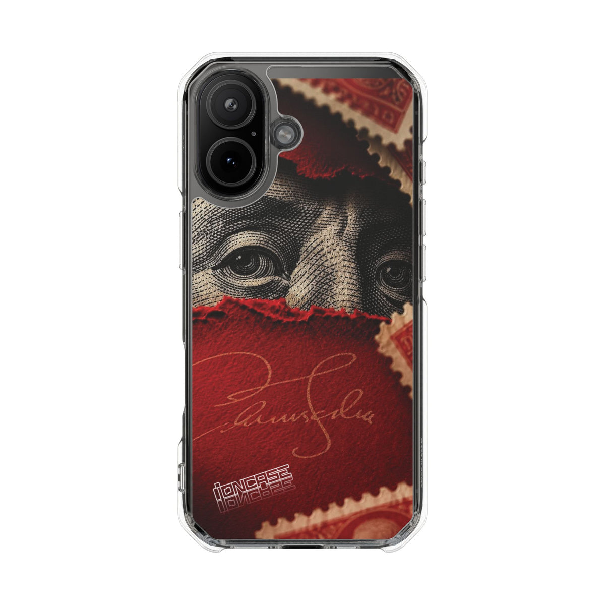 Coque eyes monnaie vintage rouge