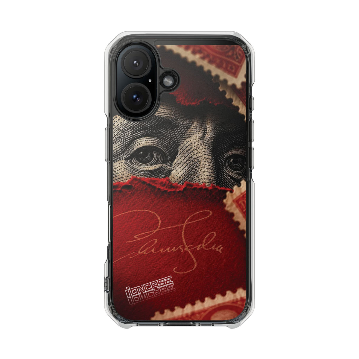Coque eyes monnaie vintage rouge