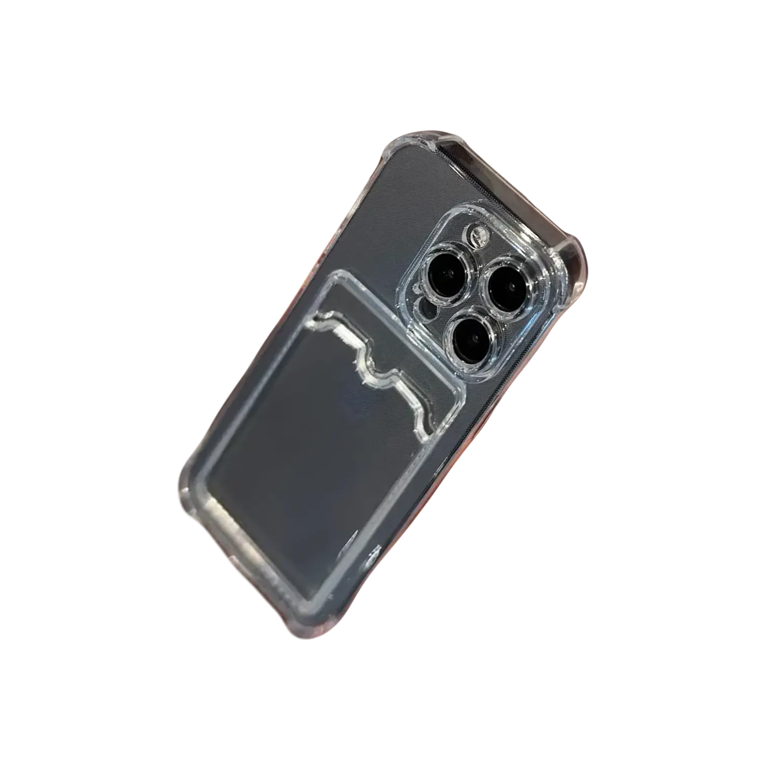 Coque porte-carte en silicone transparent pour iPhone