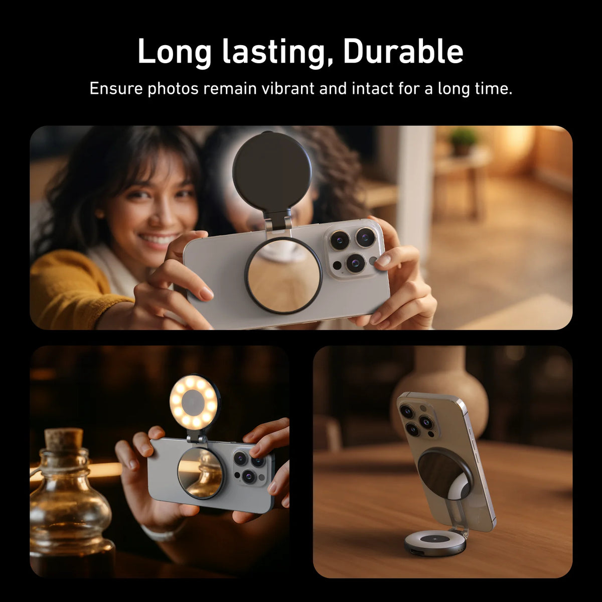 LED Mini Selfie Light 3 Mode Ajustable iPhone Magsafe 360°
