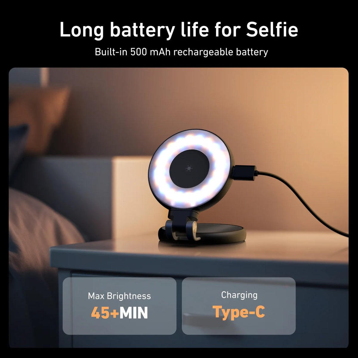 LED Mini Selfie Light 3 Mode Ajustable iPhone Magsafe 360°
