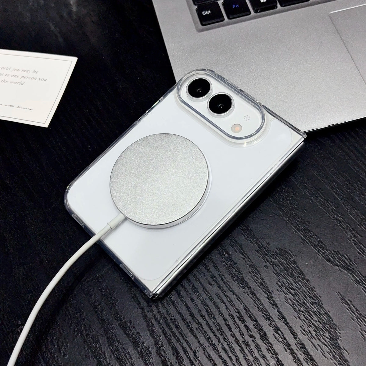 Coque Apple Duo 18 Fold Magnetic Transparent Wireless MagSafe